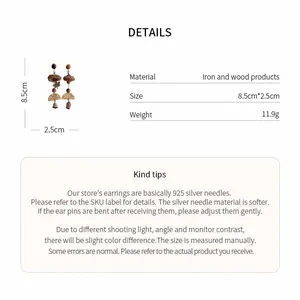 Detail view showing dimensions and specifications of forest style handmade earrings