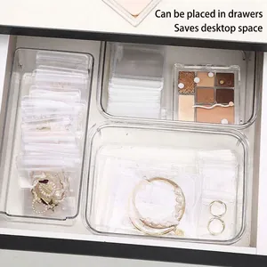 Clear anti-oxidation jewelry storage organizer bags and boxes for drawer arrangement