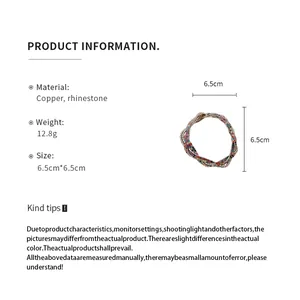 Detailed product info for multi-layer rhinestone wrapped bracelet with 6.5cm diameter