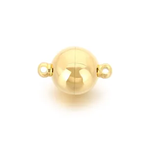 Fermoir magnétique sphérique en acier inoxydable doré poli pour la création de bijoux DIY