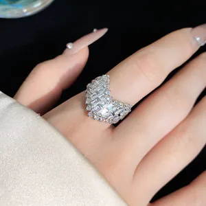 Detailed macro view of the sparkling cubic zirconia starfish ring on model finger