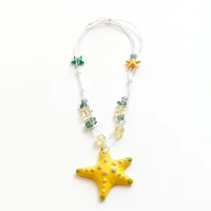 Collar de cuentas de estrella de mar colorido estilo dopamina para vacaciones playa