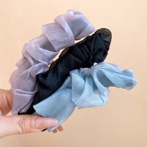 Elegant ruffled fabric banana hair clips for voluminous high ponytail styling, set of 3