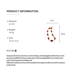 Detaillierte Produktspezifikationen und Größeninformationen für die Acrylperlenkette.