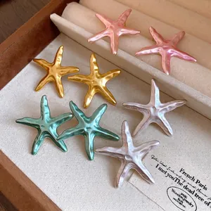 Vintage-inspired starfish earrings and pendants in assorted metallic finishes and colors