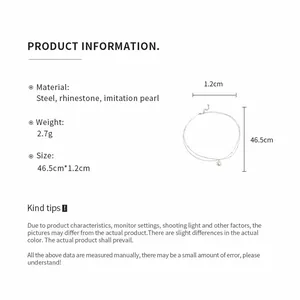 Especificaciones y dimensiones detalladas del producto para collar de perlas de doble capa.