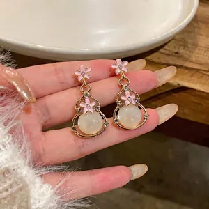 Orecchini a Bottone in Lega a Forma di Calabash Con Perno in Argento Sterling 925 Strass Resina Orecchini a Zucca Per Donna Gioielli