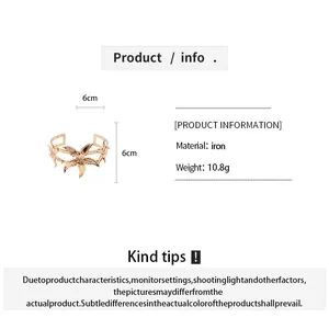 Detailed view of the starfish cuff bracelet with dimensions, material, and weight info.
