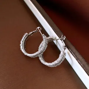 Ore c chini a Bot t o ne in Rame con Zir c oni a Tondi per Donne Mi n imalist a con Pern o in Argento Oro Argento Placcato Gioielli Regalo