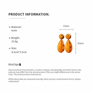 Produktinformationen und Größenberater für Vintage Harz Tropfenohrringe in Bernstein