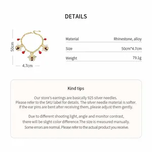 Detail view of vintage ladybug necklace with material and size specifications