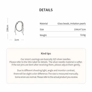 Detailed view of materials and size specifications for ethnic handmade pearl necklace