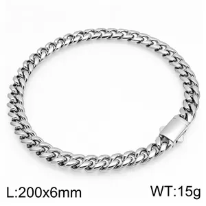 Bracciale a maglia cubana argento lucido con chiusura a scatola stile high street