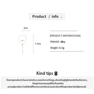 Detail view showing dimensions and materials for the heart tassel adjustable necklace.
