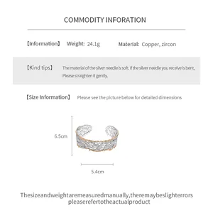 Detailed dimensions and material specifications for the elegant lace hollow cuff bracelet.