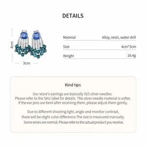 Product specifications and material details for vintage court style tassel earrings