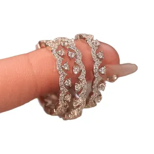 Elegant silver lace zircon ring set for women featuring a minimalist and stylish fashion design