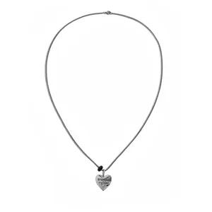 Collier cœur minimaliste en argent élégant avec pendentif gravé Forever my Love