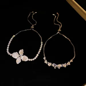 Braccialetto Coulisse Fiore Circolare in Zirconia Rame Placcato Platino Elegante Bracciale Rigido Regolabile per Donna Gioielli