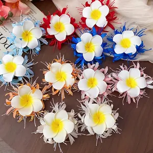 Resort-Stil Stoff Blume Haarspange Süß Elegant Plumeria Schnabelspange Mode Handgefertigter Haarschmuck Für Damen Urlaub