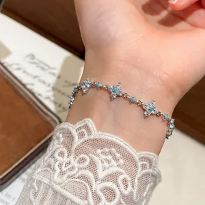 Elegant Zirconia Flower Charm Bracelet Niche Design Copper Inlaid Bracelet For Women Fashion Jewelry Accessories