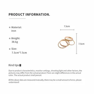 Geometric iron bangle set product specification with 7.5cm size and 38.6g weight details