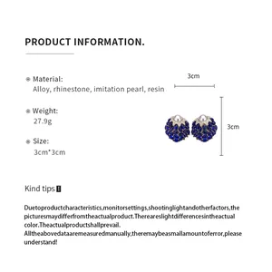 Especificaciones detalladas de los pendientes vintage de perlas y resina azul