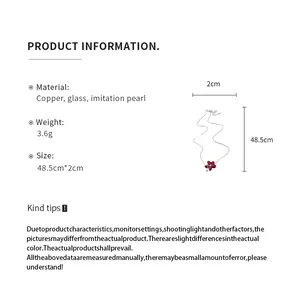 Info produit détaillée du collier fleur et perle, longueur 48,5cm et spécifications.