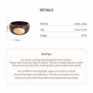 Detailed product specifications and dimensions for the acrylic marbled bangle bracelet.