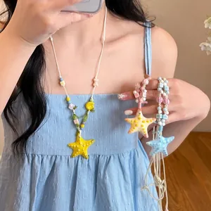Handmade colorful starfish beaded necklace for women beach vacation jewelry accessories
