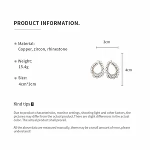 Detailinformatie over maat en materiaal voor zirkonia druppeloorbellen