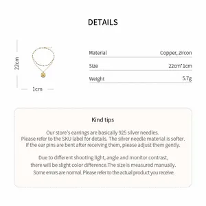 Product details for the flower star pendant necklace including material and size specifications