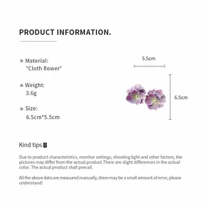 Informazioni prodotto e dettagli sulle dimensioni per eleganti fermagli a fiore di stoffa
