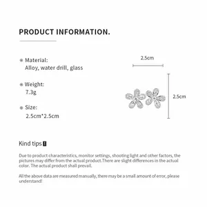 Fiche technique détaillée pour boucles d'oreilles fleurs avec dimensions de 2,5 cm et matériel
