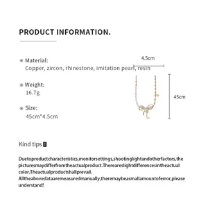 Product information detail for bow pendant necklace with size and material specs