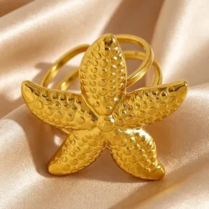 Vue détaillée montrant la surface texturée complexe d'une bague étoile de mer