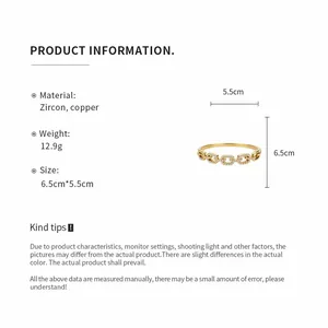 Product information for 18K gold plated zircon bangle with 6.5x5.5cm size details