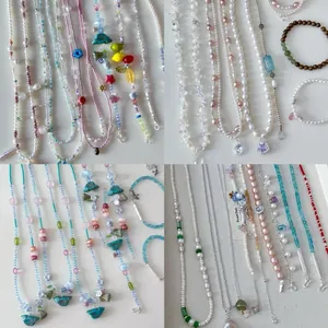 Collana di Perline in Cristallo Artificiale Vintage Bohemian Choker Geometrico Fatto a Mano Catena di Clavicola Delicata Gioielli per Donna