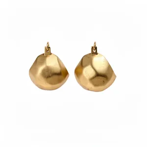 Elegant gold brushed semi-circular earrings with vintage minimalist geometric design