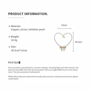 Detaillierte Produktinformationen zur Schleifen-Perlenkette mit Material und Maßen