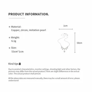 Spécifications détaillées du produit pour collier pendentif en zircon et perle