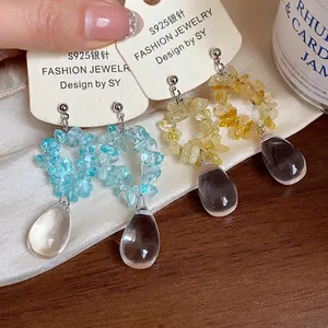 Boucles d'oreilles élégantes en résine irrégulière avec pendentifs en forme de goutte d'eau