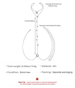 Double-layer body chain with detailed measurements, weight specifications and material info