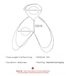 Detailed measurements for sexy double-layer bikini body chain and waist jewelry.