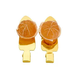 Barrettes à cheveux en résine en forme d'orange avec base dorée pour coiffure féminine
