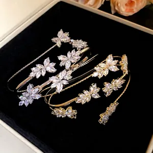 Exquisite gold and silver wheat ear zircon bracelets with minimalist luxury design