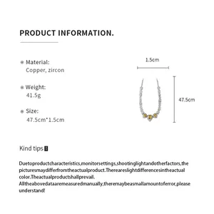 Detailed product specifications for the zircon square pendant fashion necklace.