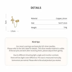 Detailed product specifications for 18K gold plated cross earring and ear cuff set