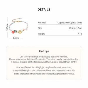 Detailed product specifications for the beaded resin flower necklace including dimensions