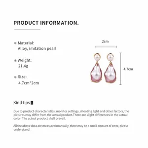 Product details for vintage-style irregular pearl drop earrings with alloy material